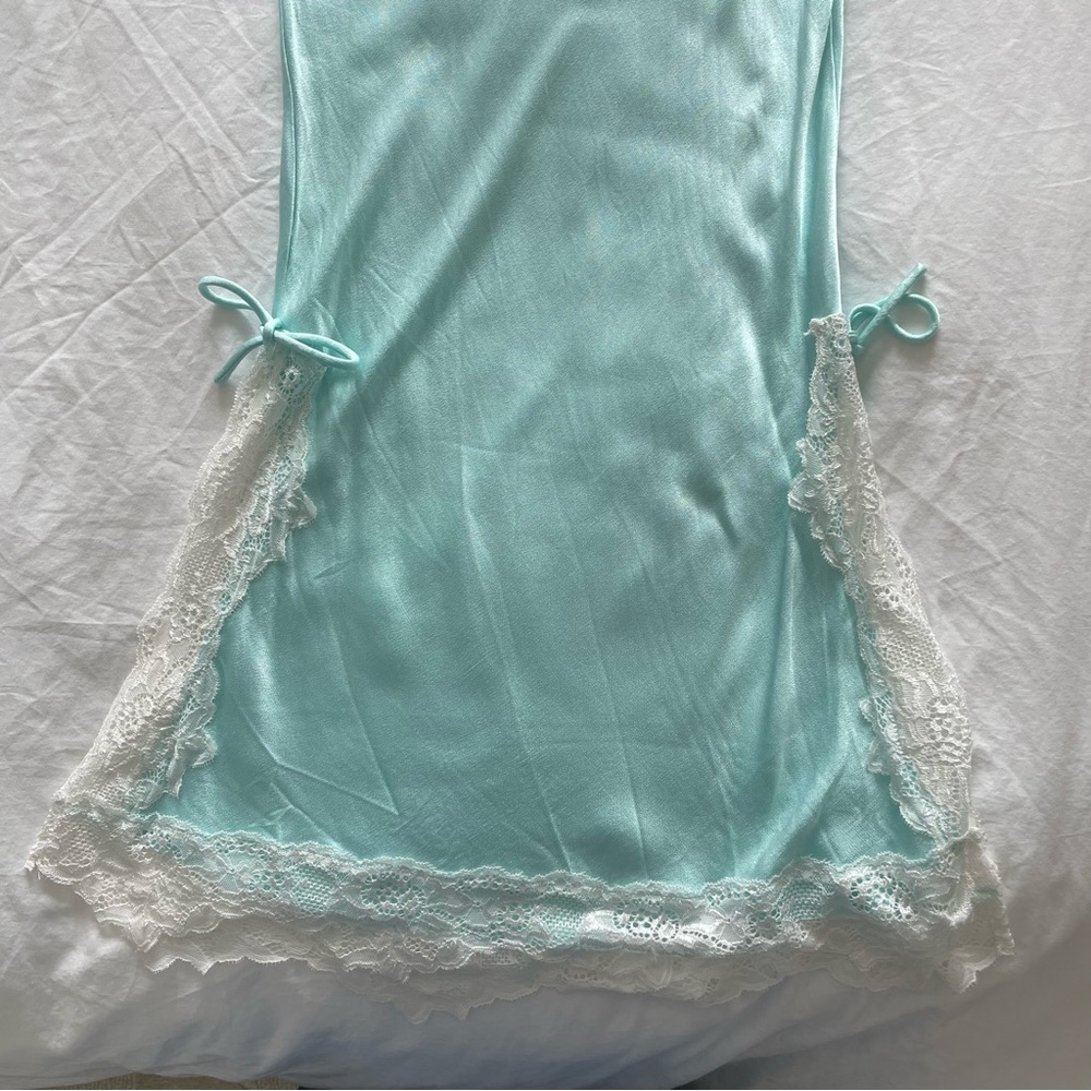 VRG GRL At The Afterparty Bias Cut Cami + Midi Skirt – Sky - Picture 11 of 12
